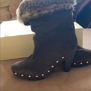 Michael Kors suede Parker bootie with fur